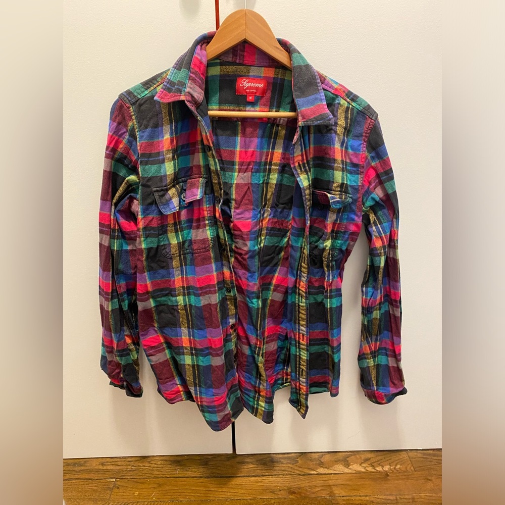 SUPREME Flannel Rare Sz Medium